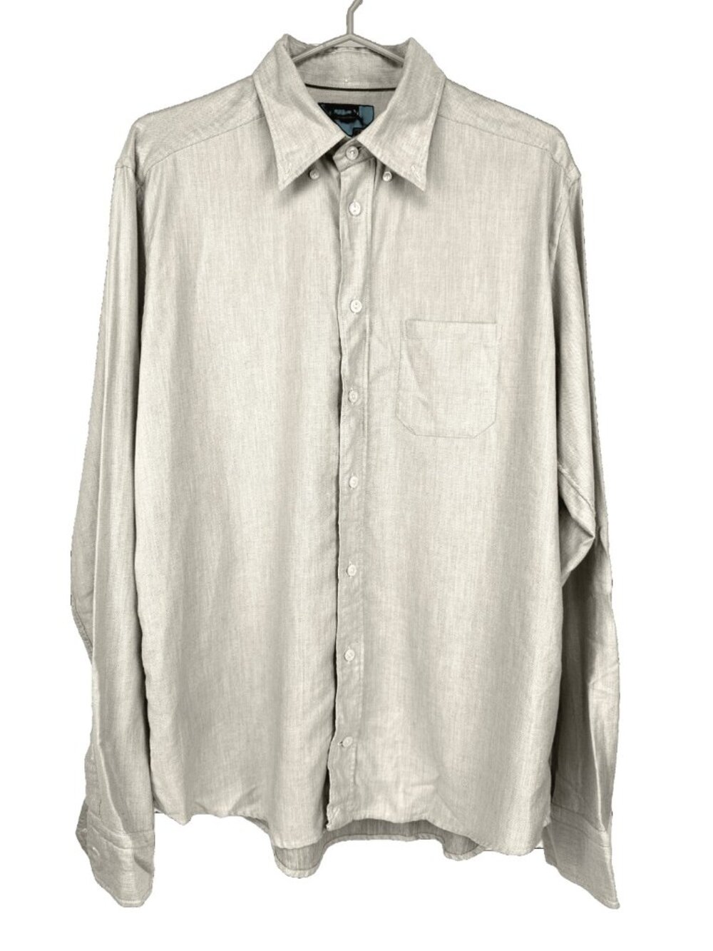 ETON 100% Cotton Textured Slim Fit Light Grey Mens Dress Shirt 16.5 42 L